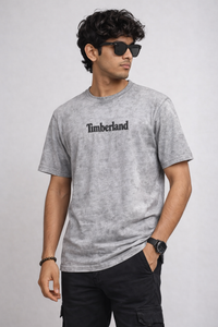 Men’s Grey Acid Wash Graphic T-Shirt