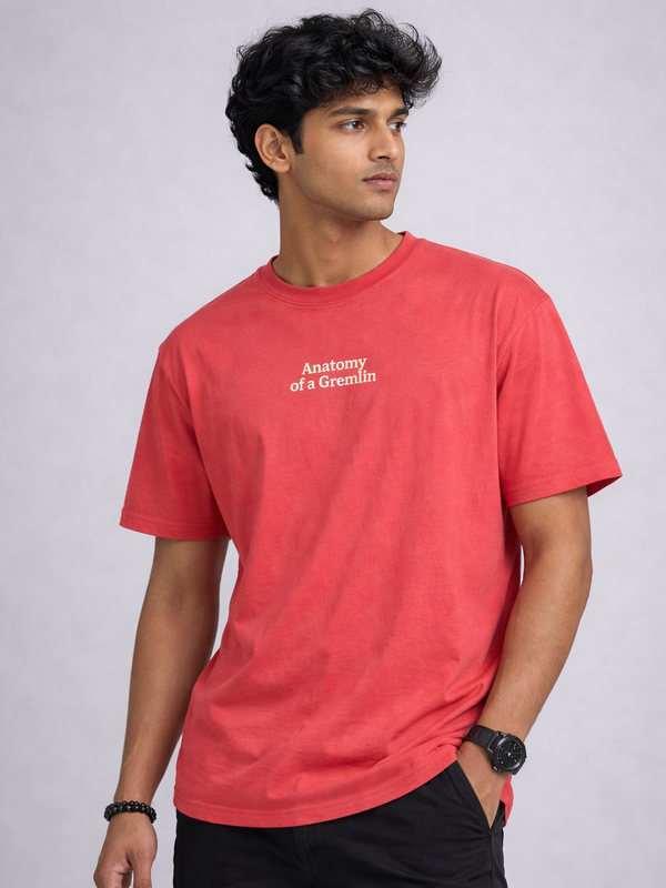 Men’s Red Graphic T-Shirt – Anatomy of a Gremlin Print