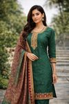 Elegant Green Embroidered Kurti Set with Dupatta